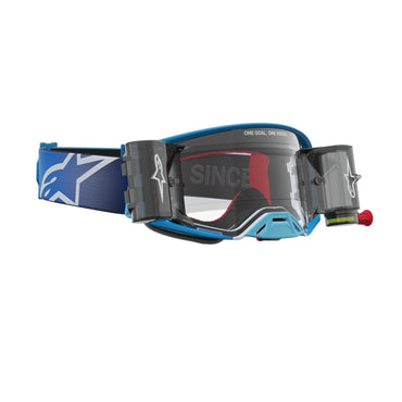 Alpinestars 2027 Supertech Firma Roll Off MX Goggles Blue Silver Clear
