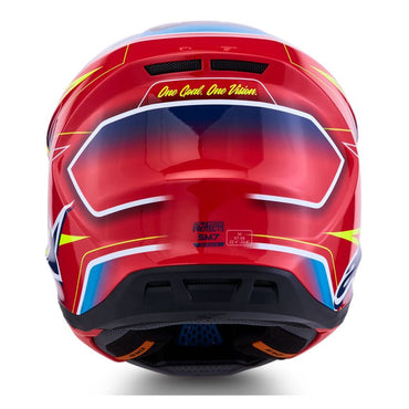 Alpinestars 2027 S-M7 Cast MX Helmet Red Yellow Fluo Blue