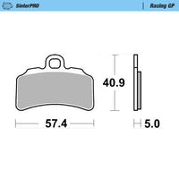 Moto-Master Front Left Pro Racing GP Sintered Brake Pads For TRS Raga Racing 300 2019-2024