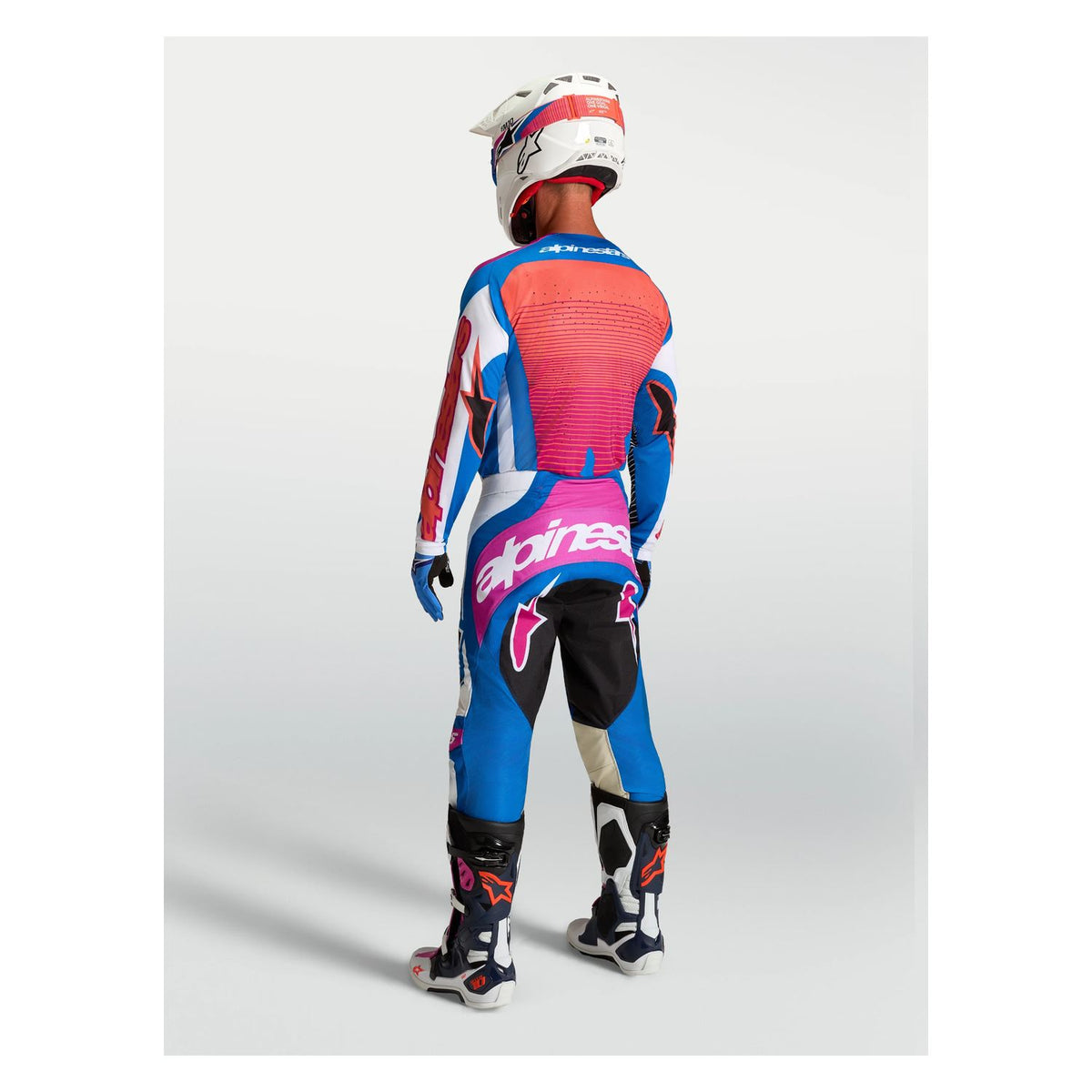 Alpinestars 2027 Techstar Maven MX Combo Kit White Hot Coral Blithe Blue