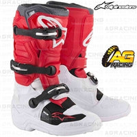 Alpinestars Tech 7S Youth Kids Boots White Red Grey