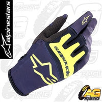 Alpinestars 2023 Techstar Night Navy Yellow Gloves