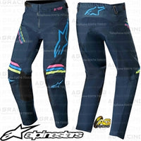 Alpinestars Racer Braap Navy Aqua Pink Fluo Kids Pants