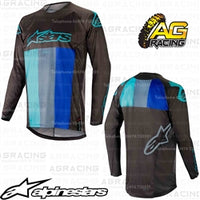 Alpinestars  Techstar Venom Black Turquoise Blue Race Jersey