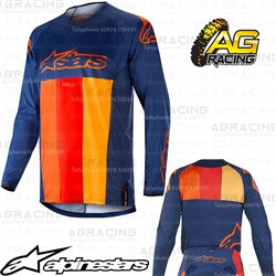 Alpinestars  Techstar Venom Dark Blue Red Tangerine Race Jersey