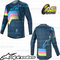 Alpinestars  Techstar Venom Navy Aqua Pink Fluo Race Jersey Shirt