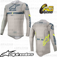 Alpinestars  SuperTech Grey Navy Yellow Fluo Race Jersey Shirt