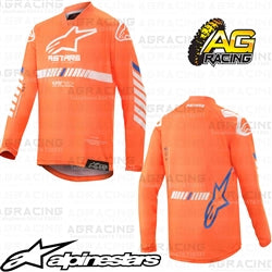 Alpinestars  Racer Tech Orange Fluo White Blue Youth Children's Race Jersey