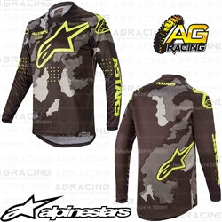 Alpinestars  Racer Tactical Black Grey Camo Yellow Fluo Youth Children's Race Jersey
