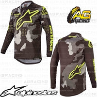 Alpinestars  Racer Tactical Black Grey Camo Yellow Fluo Youth Children's Race Jersey