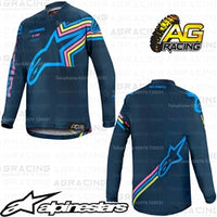 Alpinestars  Racer Braap Navy Aqua Pink Flo Blue Youth Children's Race Jersey