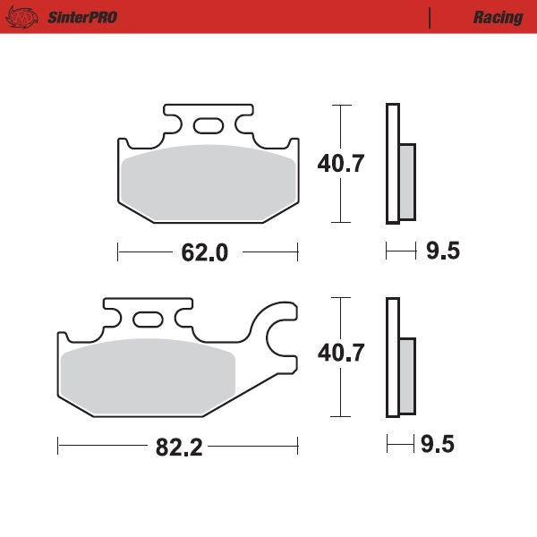 Moto-Master Rear Pro Racing Sintered Brake Pads For Bombardier/Can Am Outlander Max 650 2007-2012