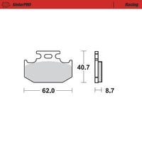 Moto-Master Rear Pro Racing Sintered Brake Pads For Kawasaki KLX 250 R 1993-1997