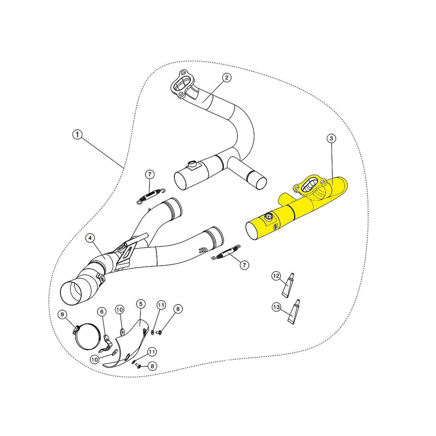 Akrapovic Stainless Steel Exhaust Header Pipe