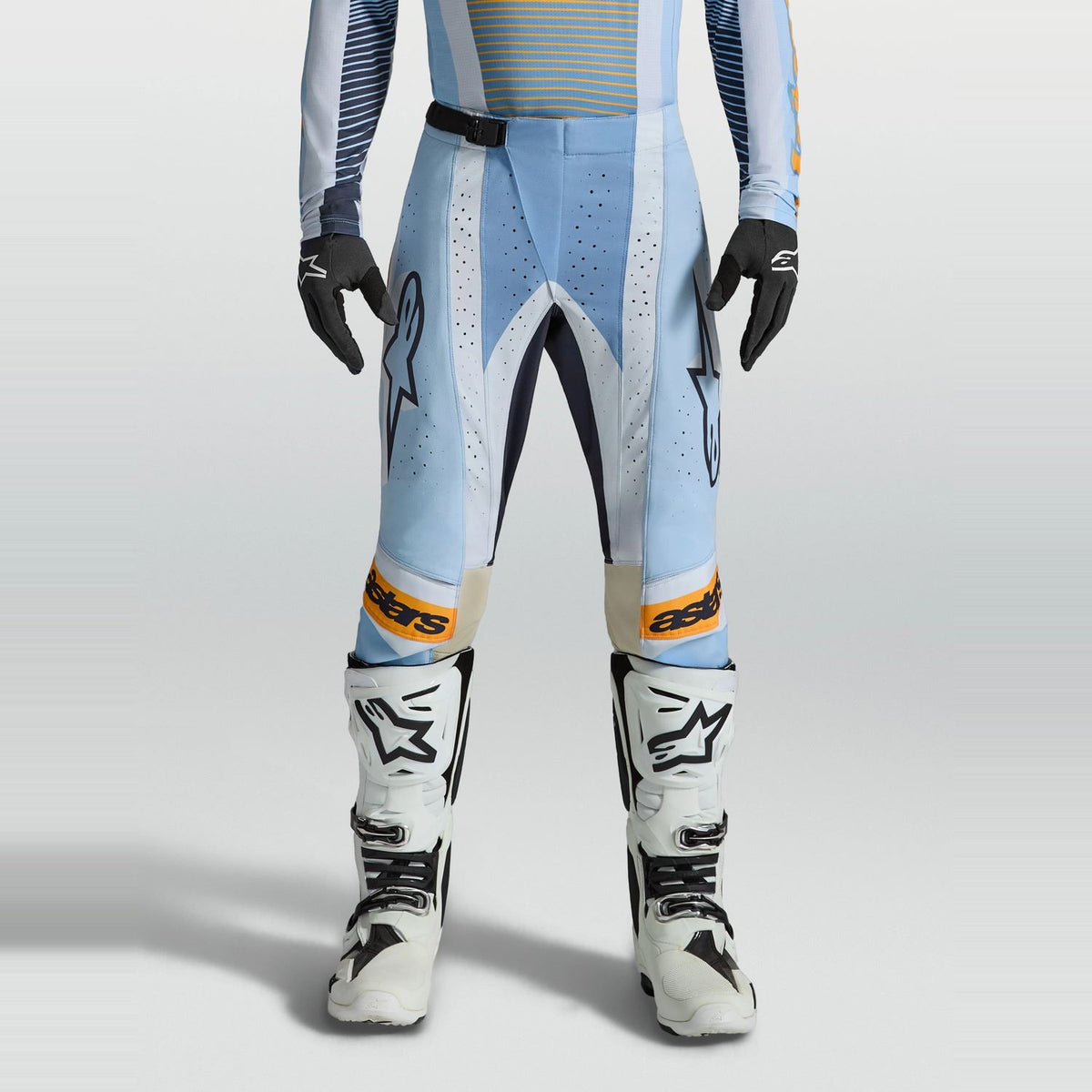 Alpinestars 2027 Techstar Maven MX Pants Dust Blue Tangerine Black
