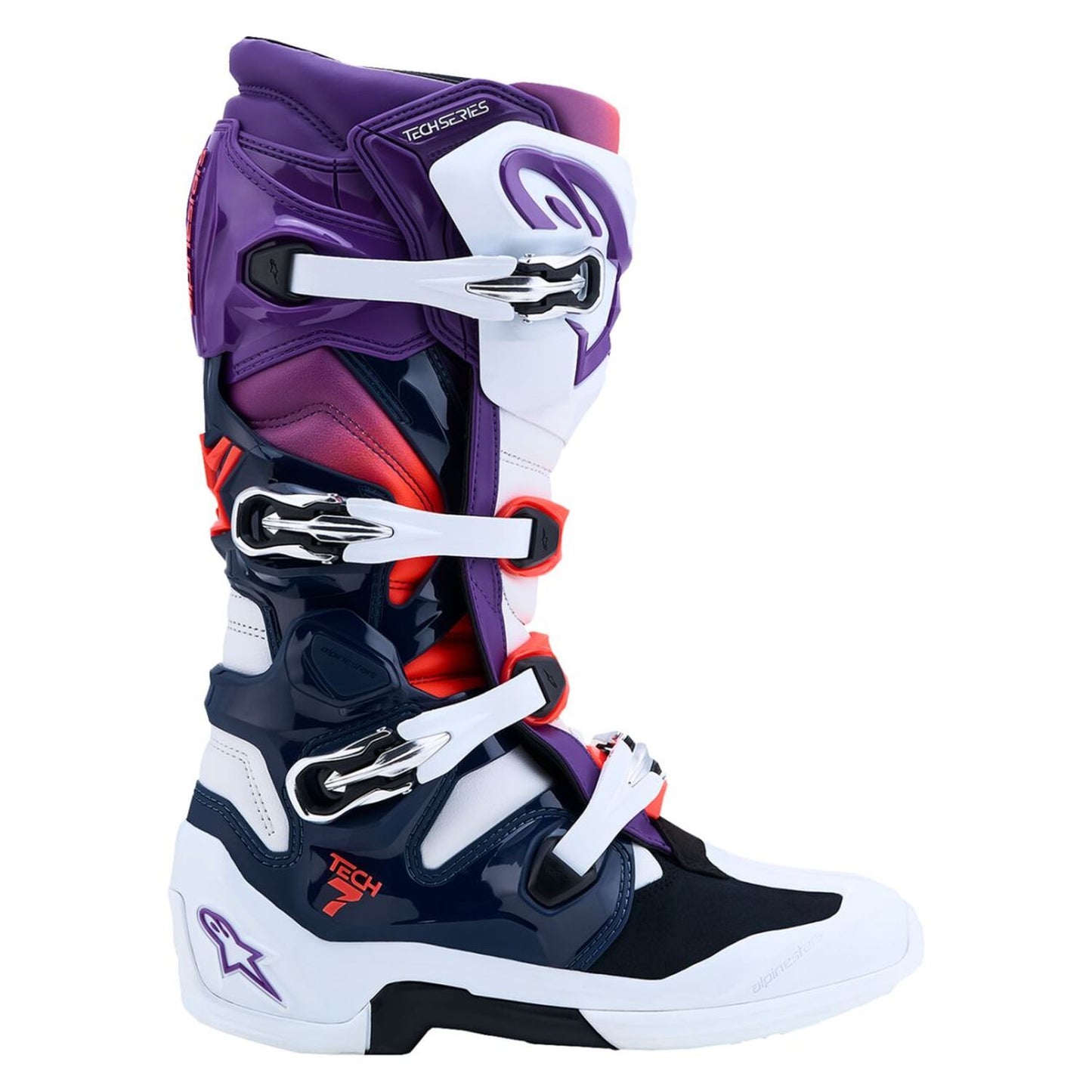 Alpinestars 2027 Tech 7 MX Boots Purple White Blue Red