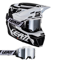 Leatt 2023 Helmet Moto 7.5 V23 White with 4.5 Goggles & Helmet Bag