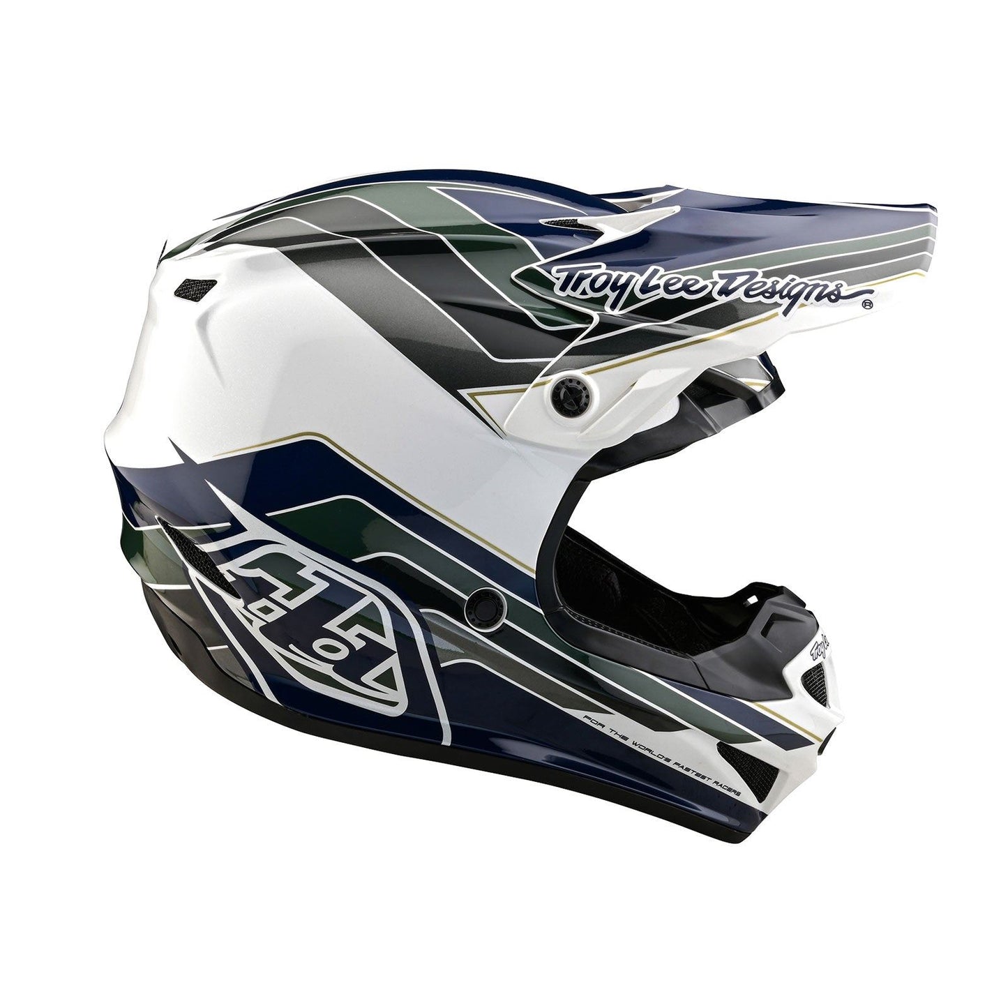 Troy Lee Designs 2025 Motocross Helmet SE4 Polyacrylite Block Charcoal Navy