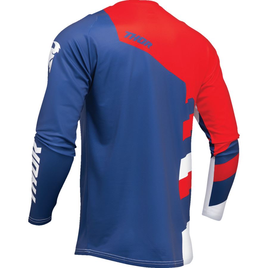 Thor 2025 Youth Sector Checker Navy Red Motocross Jersey