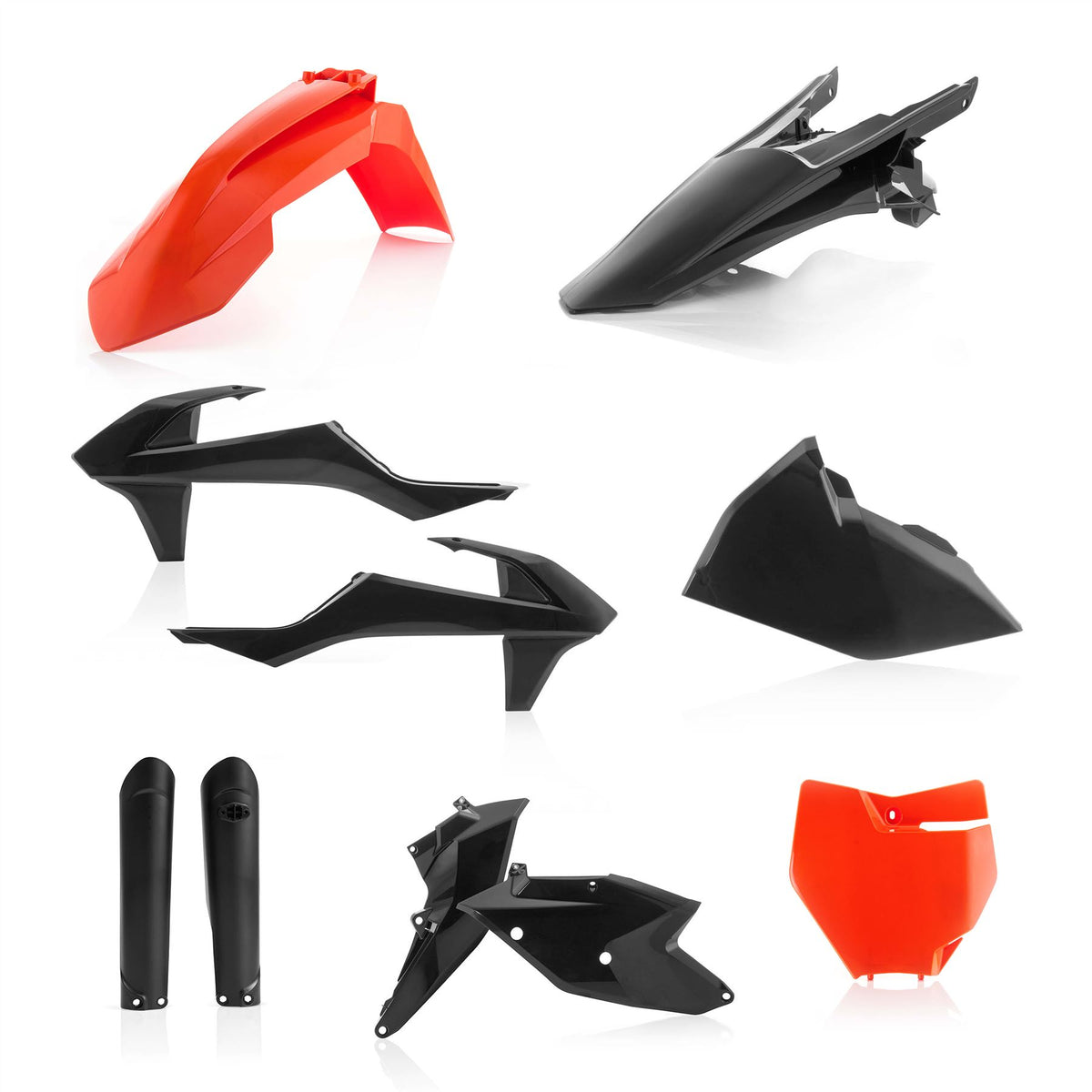 Acerbis Full Plastic Kit Black Orange For KTM SX 250 2017-2018