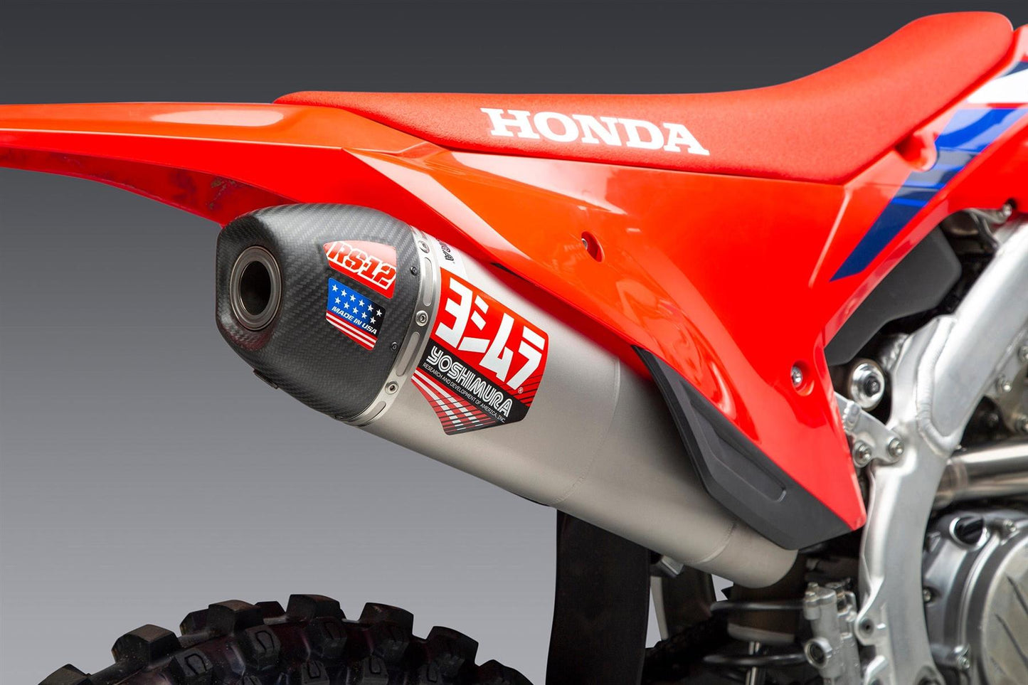 Yoshimura RS-12 Full Exhaust System Titanium Carbon Cap For Motocross Enduro Motorcycles
