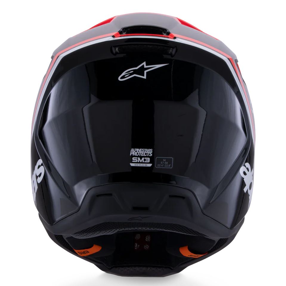 Alpinestars 2026 SM3 Radium Motocross Helmet Black Red Flo White