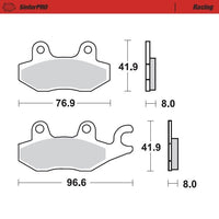 Moto-Master Front Left Pro Racing Sintered Brake Pads For Kawasaki KVF 750 Brute Force4x4 EFI 2005-2020