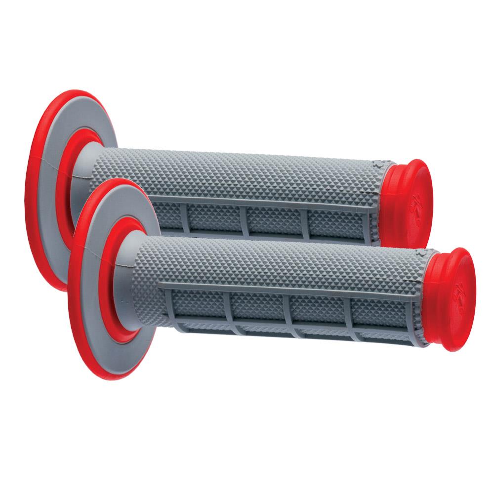 Renthal Dual Layer Soft Full Waffle Grey Orange Grips Motocross Enduro