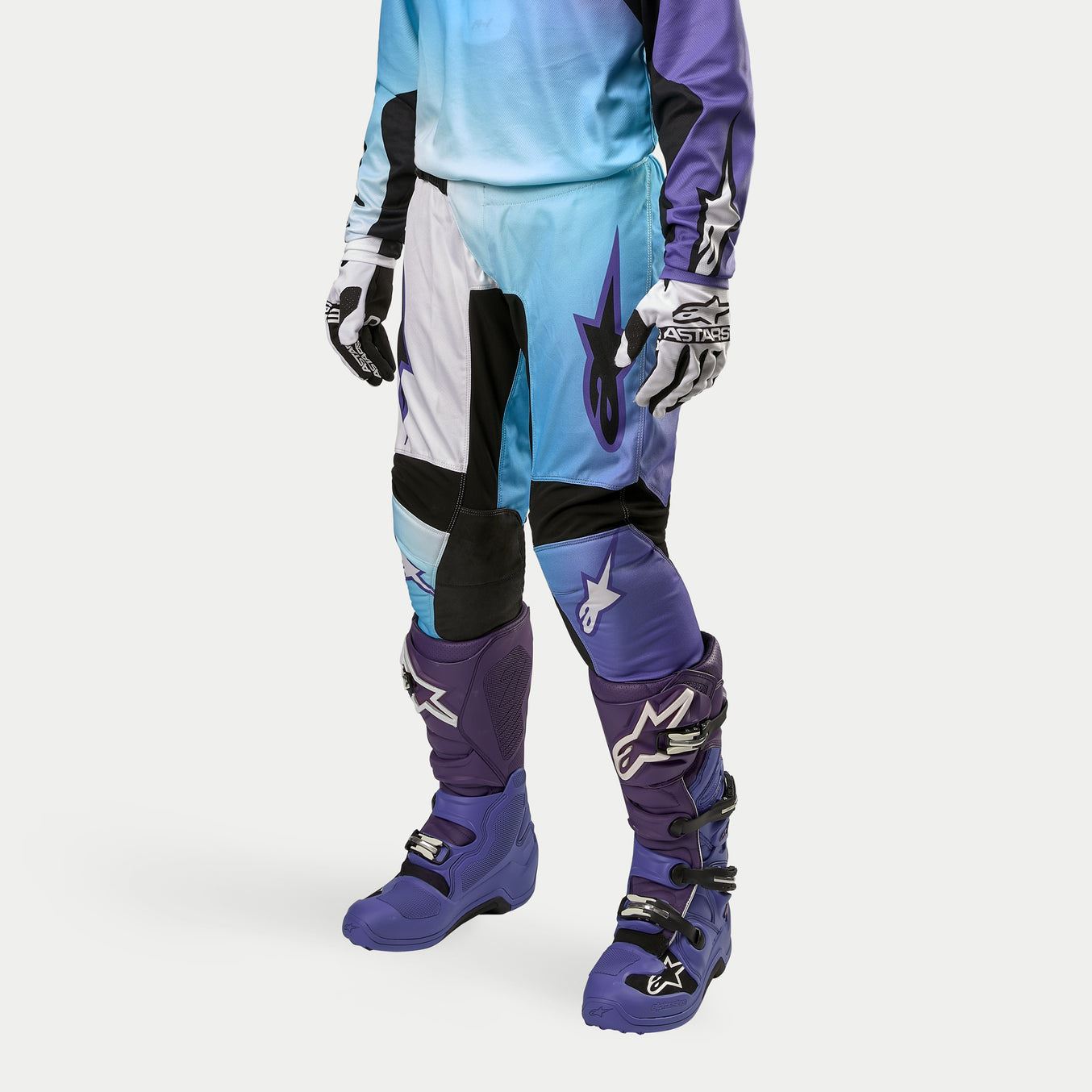 Alpinestars 2024 Stella Fluid Womens Motocross Combo Kit Pants & Jersey White Turquoise CLEARANCE