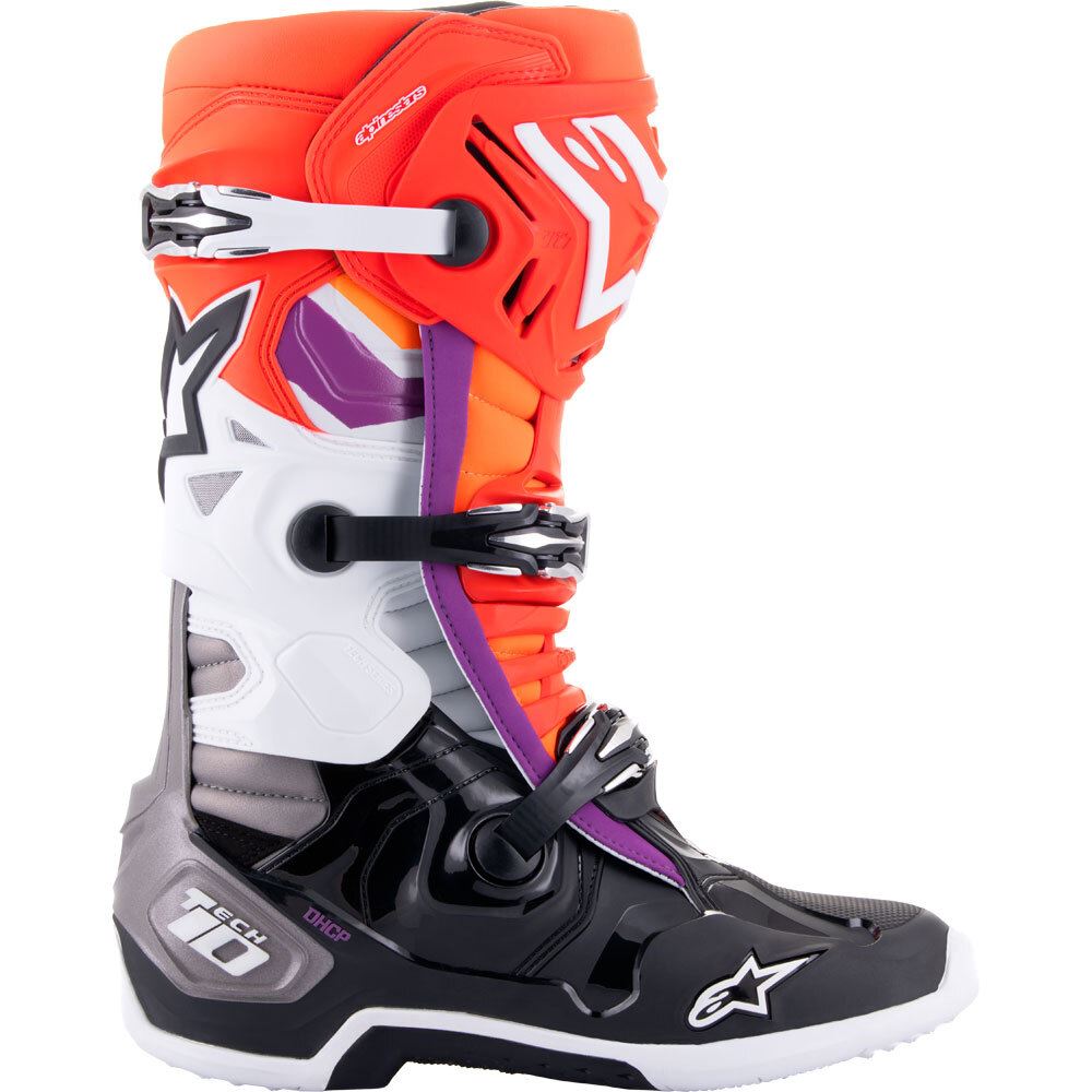 Alpinestars 2025 Tech 10 Motocross Boots Black Red Fluo Orange Fluo White