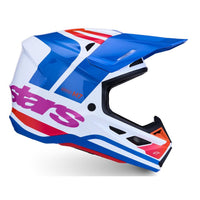 Alpinestars 2027 S-M7 Core MX Helmet White Blue Orange Pink