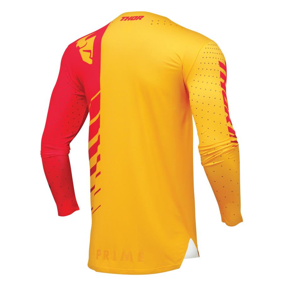 Thor 2024 Prime Analog Lemon Red Motocross Jersey