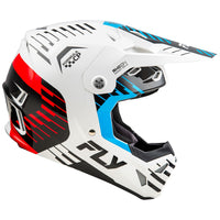 Fly Racing 2025 Formula CP Slice Motocross Helmet White Red Cyan