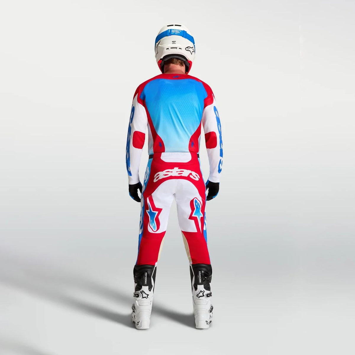 Alpinestars 2027 Racer Hunt MX Combo Kit White Fire Red Ucla Blue