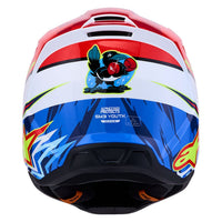 Alpinestars 2027 S-M3 Youth Falcon MX Helmet Red White Blue Yellow Flou