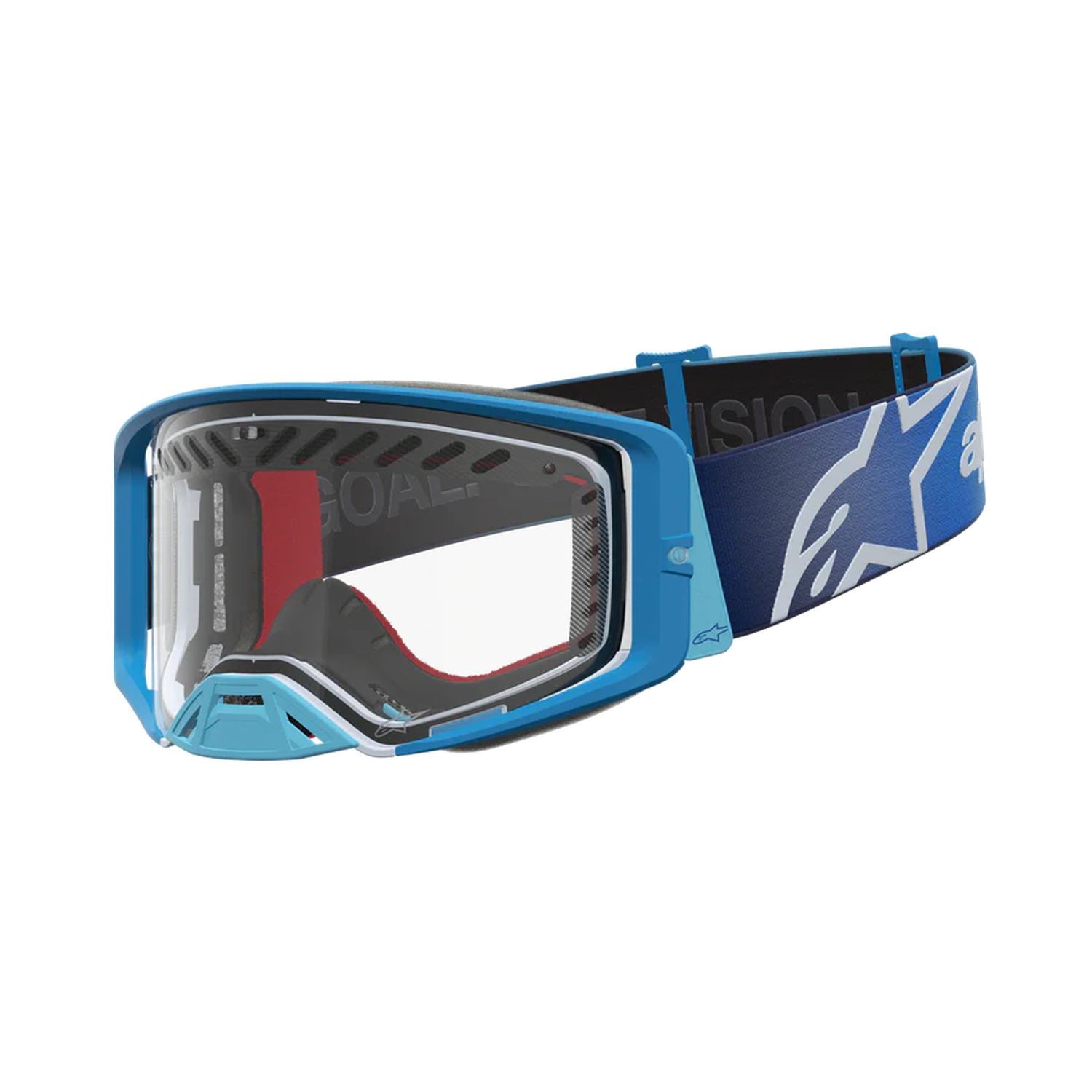 Alpinestars 2027 Supertech Dura Air Fluid MX Goggles Blue Fade Silver Clear