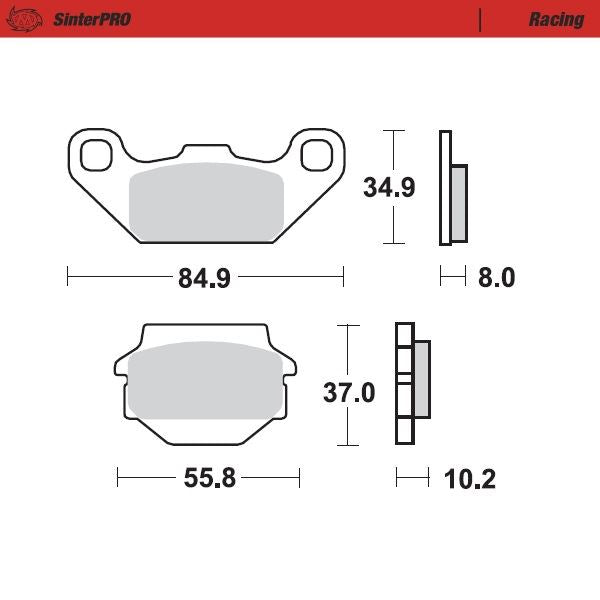 Moto-Master Front Left Pro Racing Sintered Brake Pads For Suzuki LT 230 E Quadrunner 1987-1993