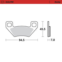 Moto-Master Rear Pro Racing Sintered Brake Pads For Arctic Cat Textron 1000 XT 2013-2017