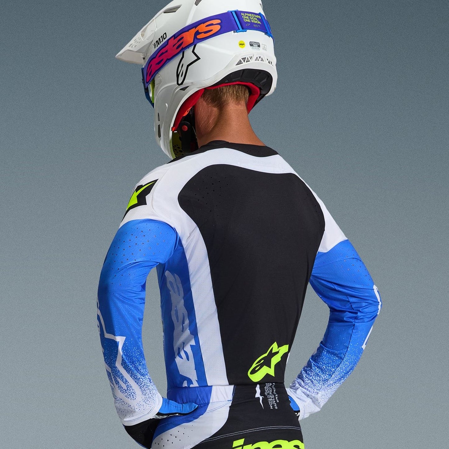 Alpinestars 2026 Techstar Knif Motocross Jersey Ucla Blue Black Yellow Flo