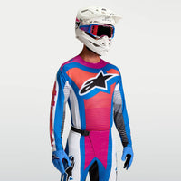 Alpinestars 2027 Techstar Maven MX Jersey White Hot Coral Blithe Blue