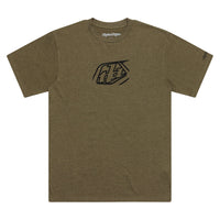 Troy Lee Designs Spring 2025 MX Badge Casual T-Shirt Olive Heather