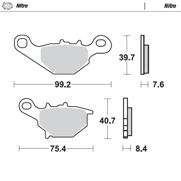 Moto-Master Front Left Nitro Sintered Brake Pads For Suzuki RM 80 1996-2001