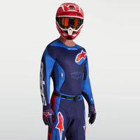 Alpinestars 2027 Racer Hunt MX Jersey Strong Blue Deep Blue Fire Red