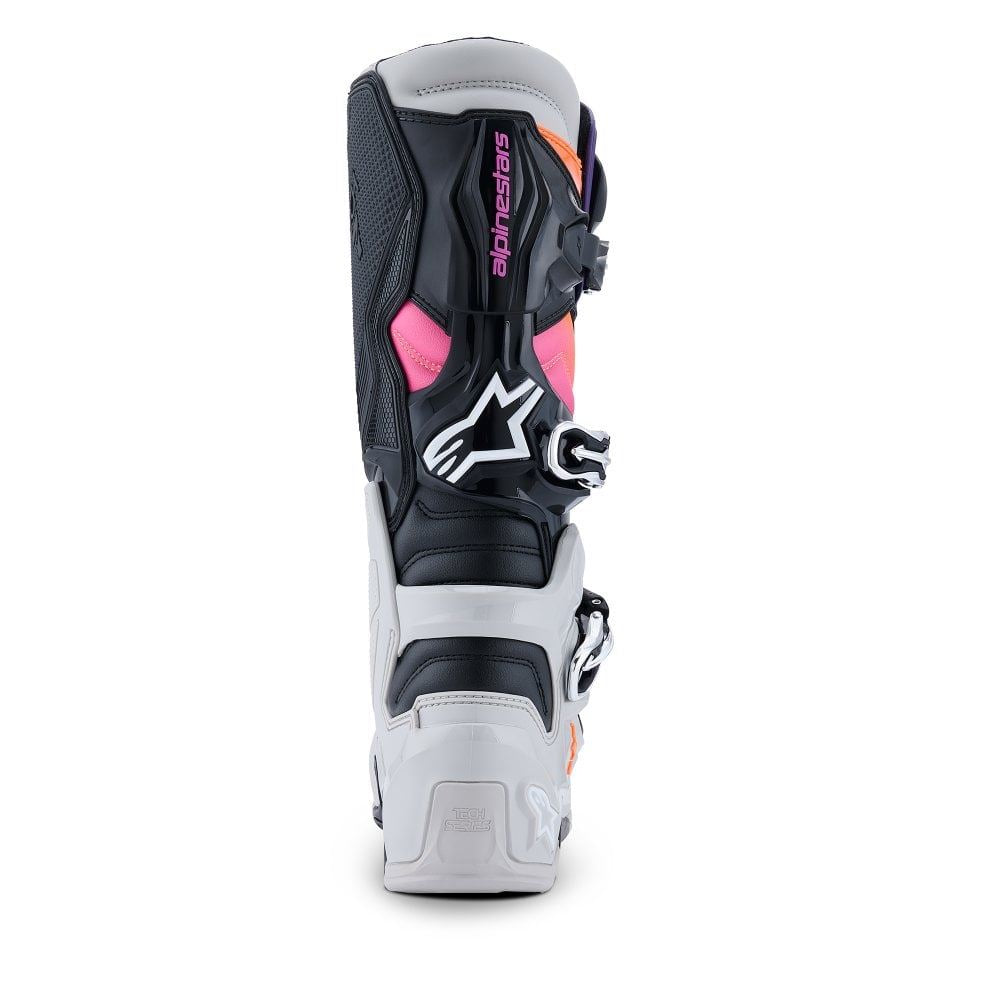 Alpinestars 2026 Tech 7 MX Boots Black Light Grey Orange Flo Magenta