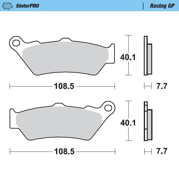 Moto-Master Front Left Pro Racing GP Sintered Brake Pads For AJP PR7 650 Adventure (Brembo Caliper) 2019-2026