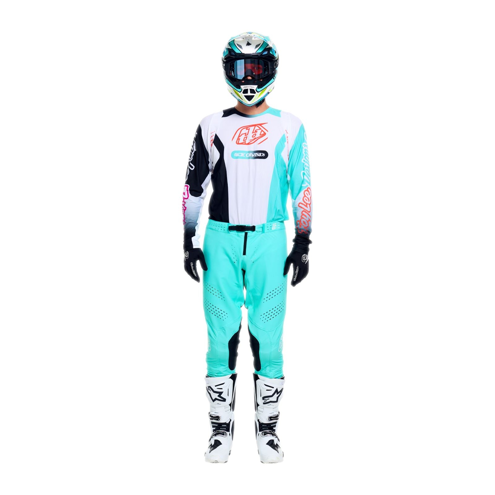 Troy Lee Designs Spring 2026 SE PRO Server MX Combo Kit White Real Teal