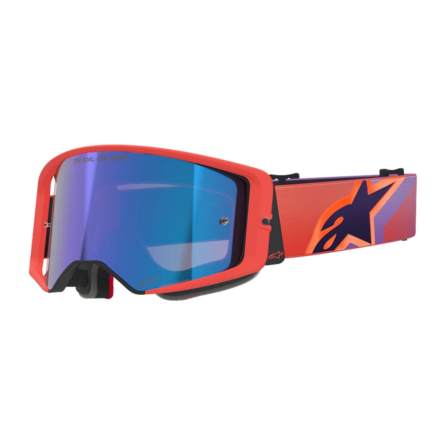 Alpinestars 2026 Supertech Vision Corp Motocross Goggles Hot Coral Purple Mirror Blue One Size