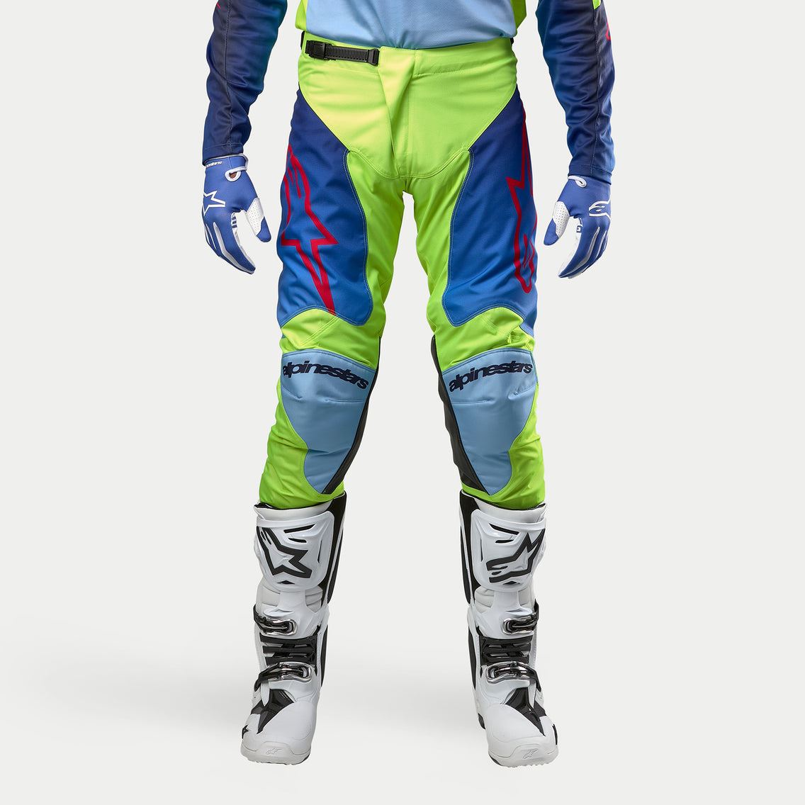 Alpinestars 2024 Racer Hoen Motocross Combo Kit Pants & Jersey Yellow Fluo Blue Night Navy