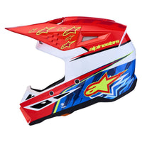 Alpinestars 2027 S-M3 Falcon MX Helmet Red White Blue Yellow Flou