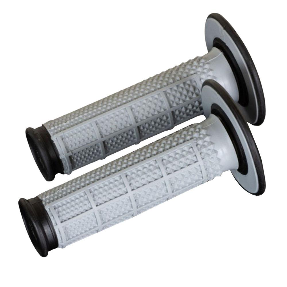 Renthal Dual Compound Tapered Half Waffle Grips Grey Black MX Enduro